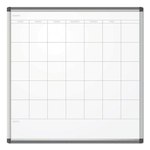 U Brands PINIT 35 x 35 Magnetic Dry Erase Undated One Month Calendar - White