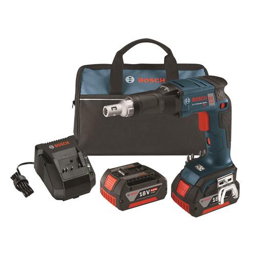Factory Reconditioned Bosch 18V Cordless Lithium-Ion Brushless Drywall Screwgun with 4.0 Ah FatPack Batteries
