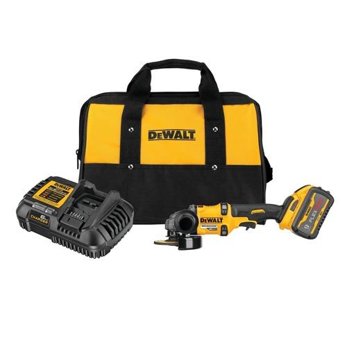 Dewalt 60V MAX FLEXVOLT Brushless Lithium-Ion 4-1/2 in. to 6 in. Cordless Grinder Kit with Kickback Brake and 9 Ah Battery - DCG418X1