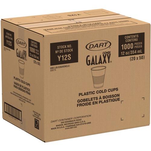 Dart Y12S 12 oz. High-Impact Polystyrene Squat Cold Cups - Translucent (50/Pack)