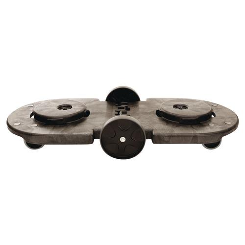 Rubbermaid Commercial FG264600BLA 20.25 in. x 45 in. x 8 in. 300 lbs. Capacity 2-Container Tandem Dolly - Black