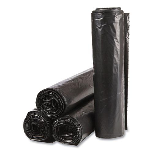 Inteplast Group VALH4048K22 High-Density 45 Gallon 40 in. x 46 in. Commercial Can Liners - Black (150/Carton)