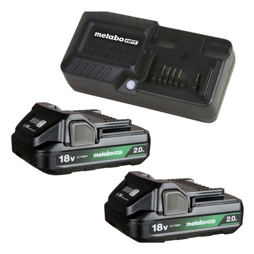 Metabo HPT (2-Pack) 18V 2 Ah Lithium-Ion Batteries and Charger Kit - UC18YKSLQBYM