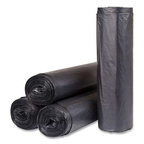 Inteplast Group S434822K 60 gal. 22 microns 43 in. x 48 in. High-Density Commercial Can Liners - Black (150/Carton)