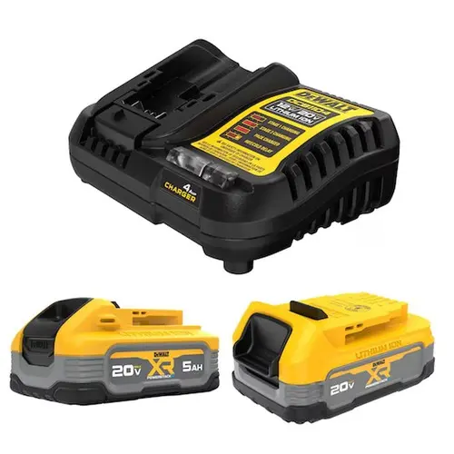 Dewalt 20V MAX POWERSTACK Lithium-Ion Batteries and Charger Starter Kit (1.7 Ah/5 Ah) - DCBP315-2C