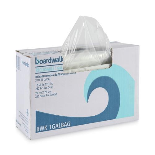 Boardwalk BWK1GALBAG 10.5 in. x 11 in. Reclosable Food Storage Bags - Clear (250/Box)