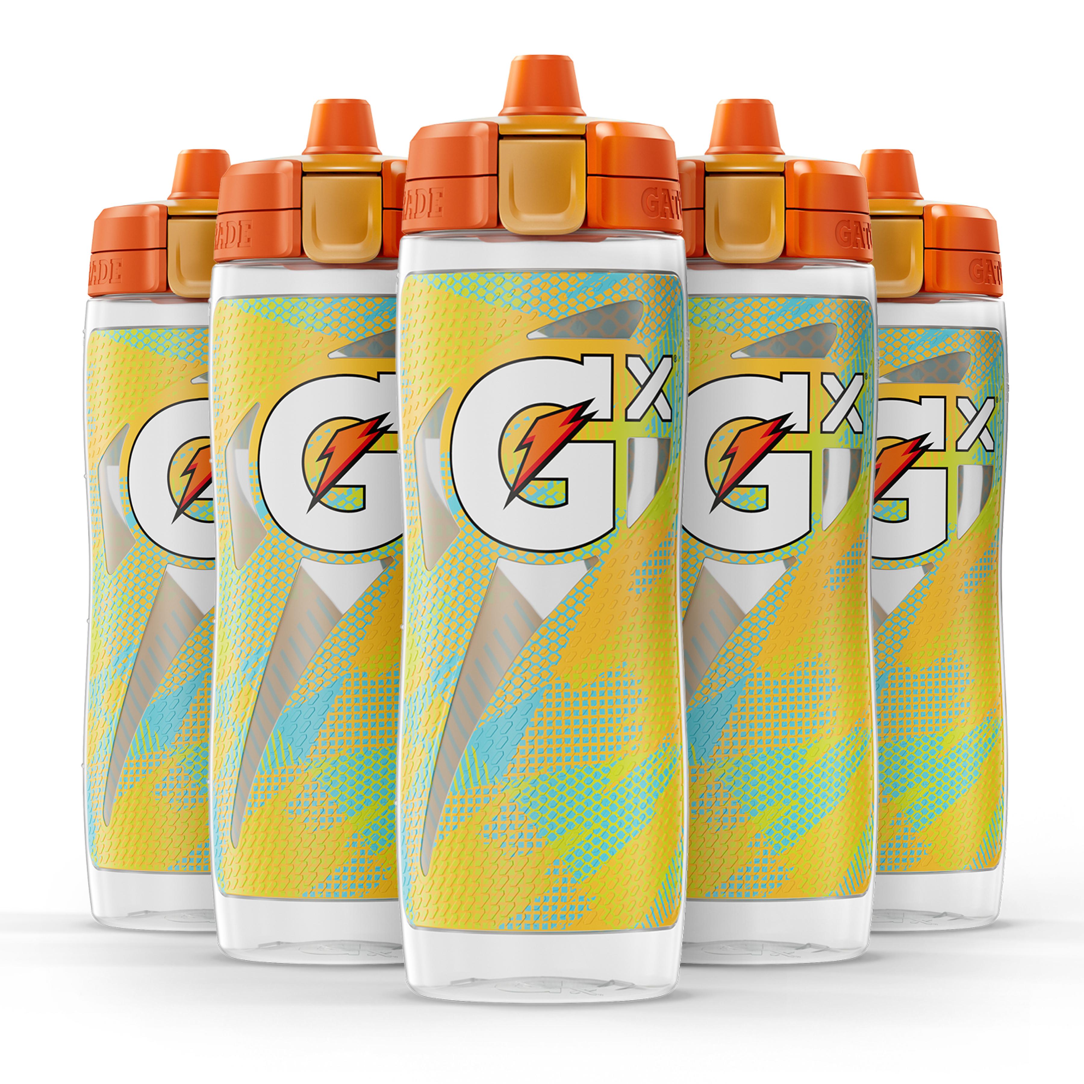 20+ Gx Clear Patterned Water Bottles, 30oz, Glitched Tropic