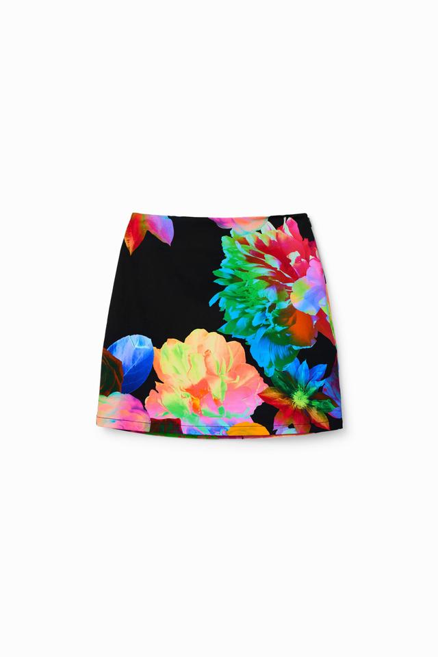 Slim floral mini skirt