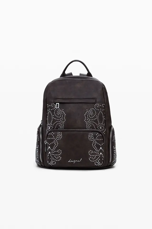 Small backpack with studded pockets