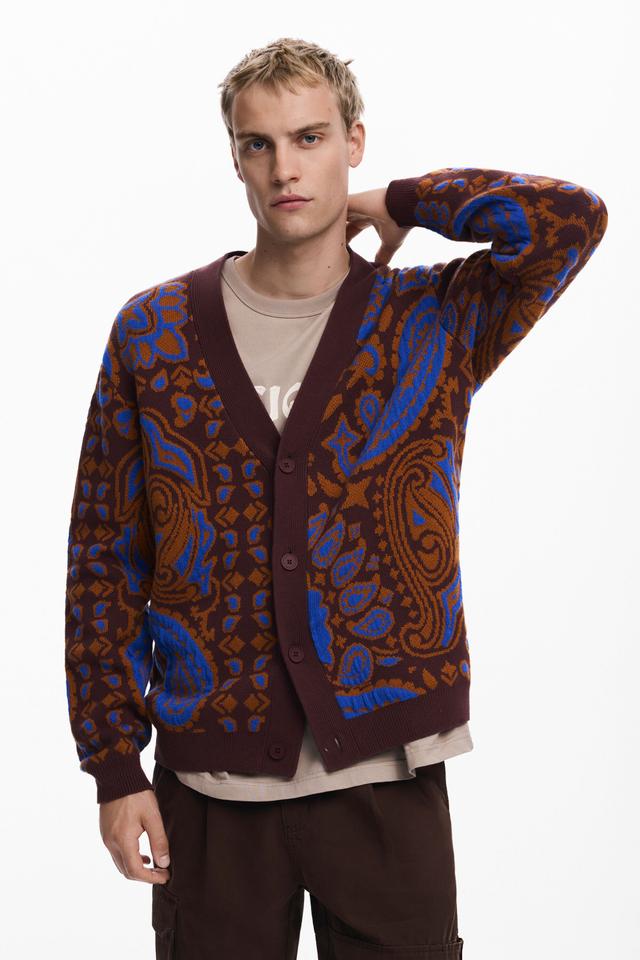 Paisley cardigan sweater