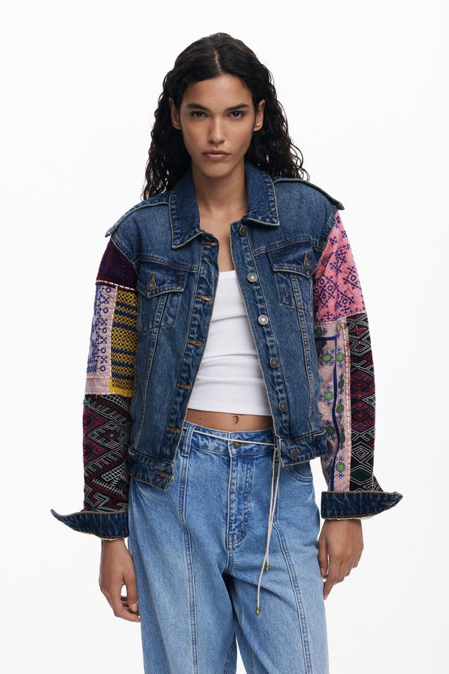 Veste en jean à manches combinées