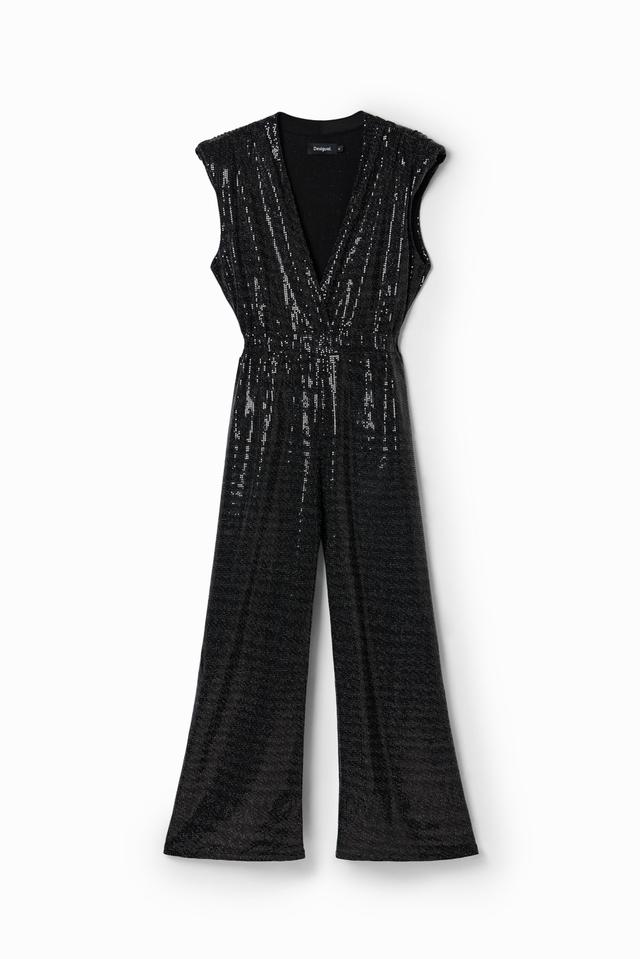 Sleeveless sequinned jumpsuit