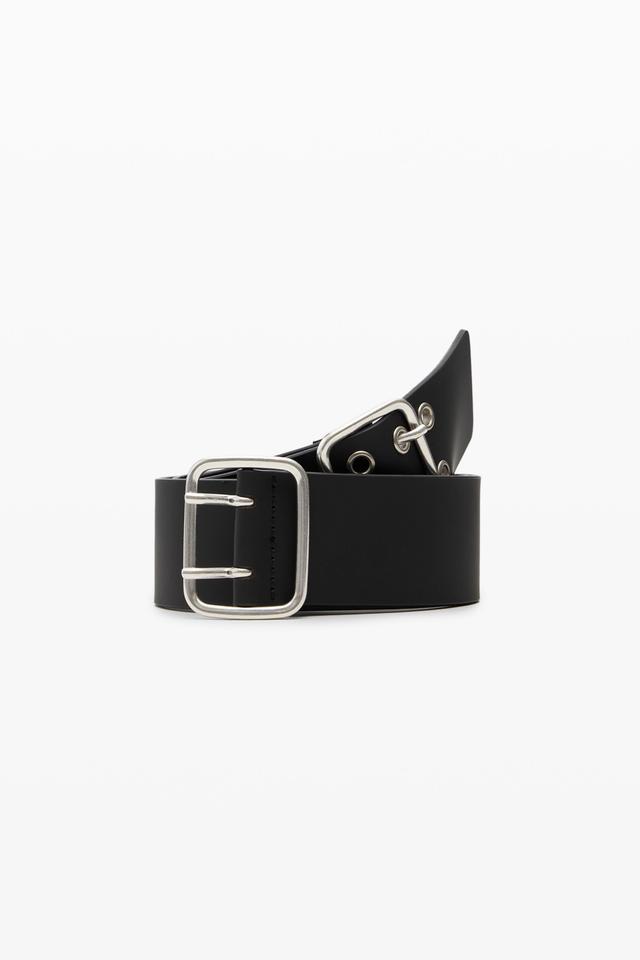 Double buckle leather belt