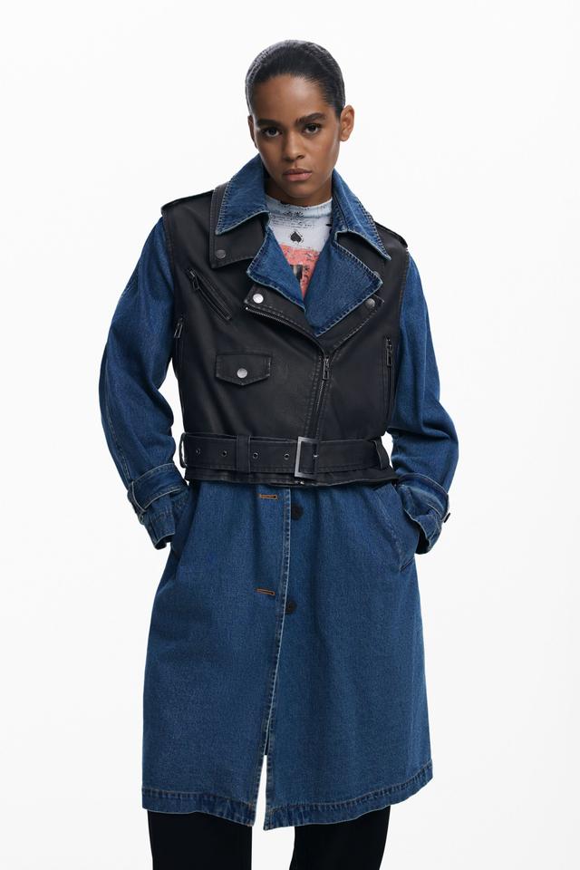 Trench amovible en denim