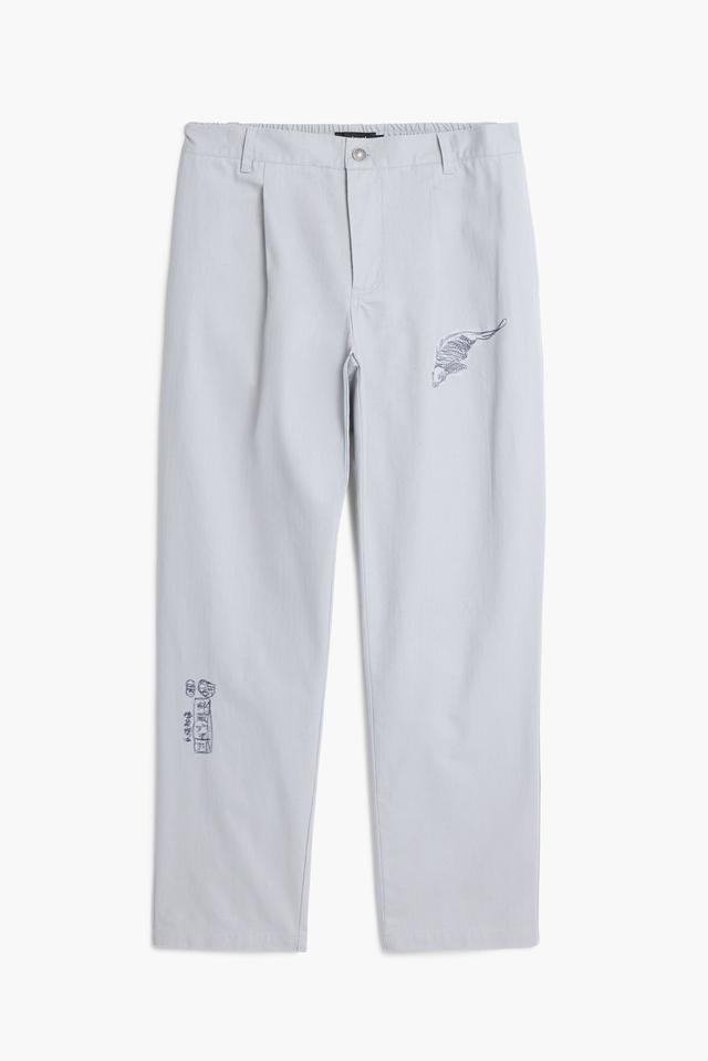 Pantalon long tailor brodé