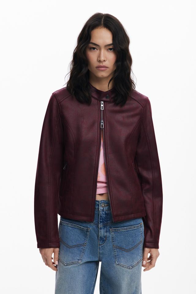 Veste effet cuir combiné