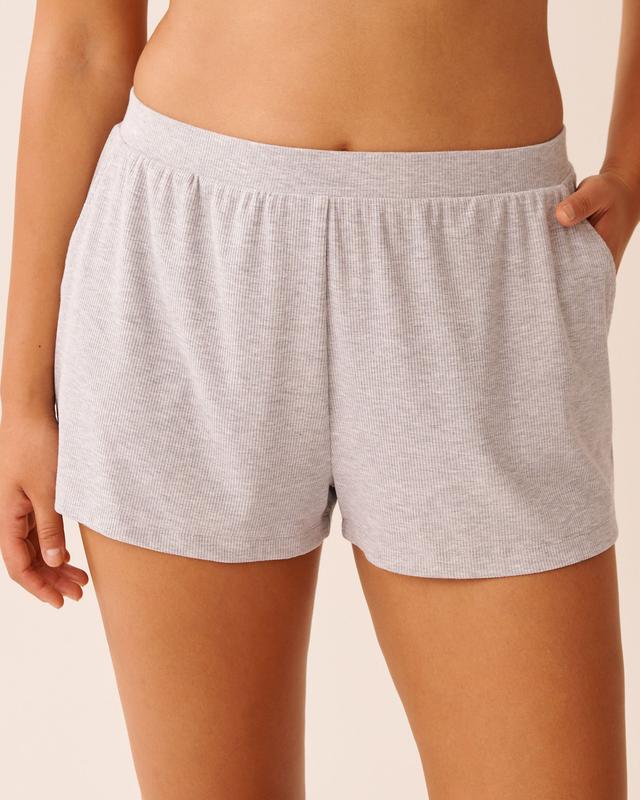 la Vie en Rose Ribbed Modal Shorts - Grey S