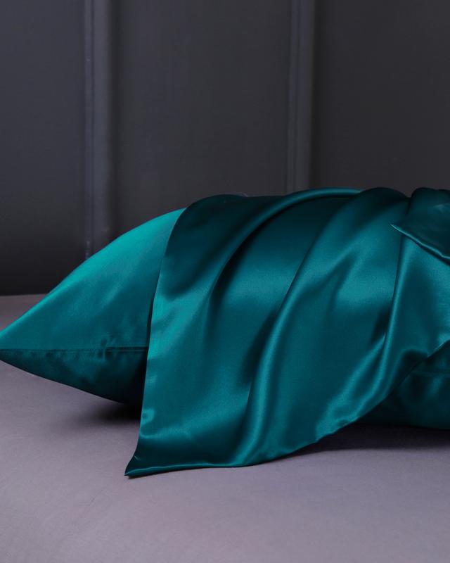 LILYSILK Taie d'oreiller En Soie Naturelle Bleu Enveloppée 2 Pièces En Solde 100% Soie Conçu Pour La Beauté Une Meilleure Peau 50 x 60cm