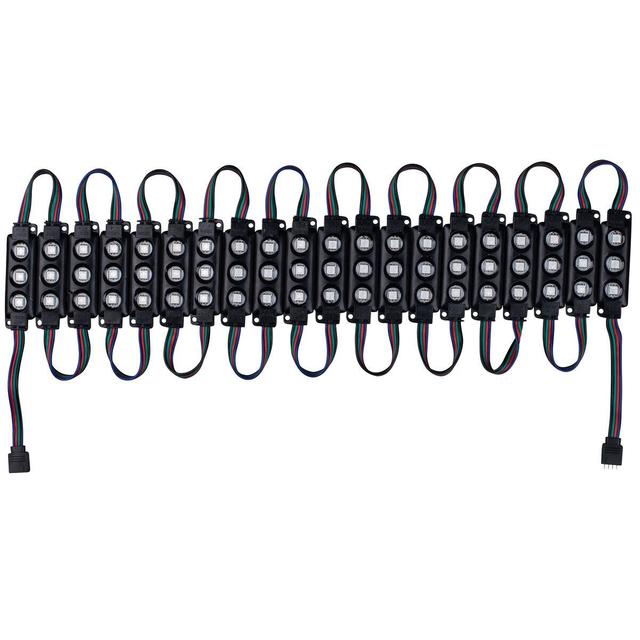 Lavolta 3CL20B 20-Piece RGB 5050 SMD 3 LED Module IP67 Waterproof 9 ft. Light Strip - Black