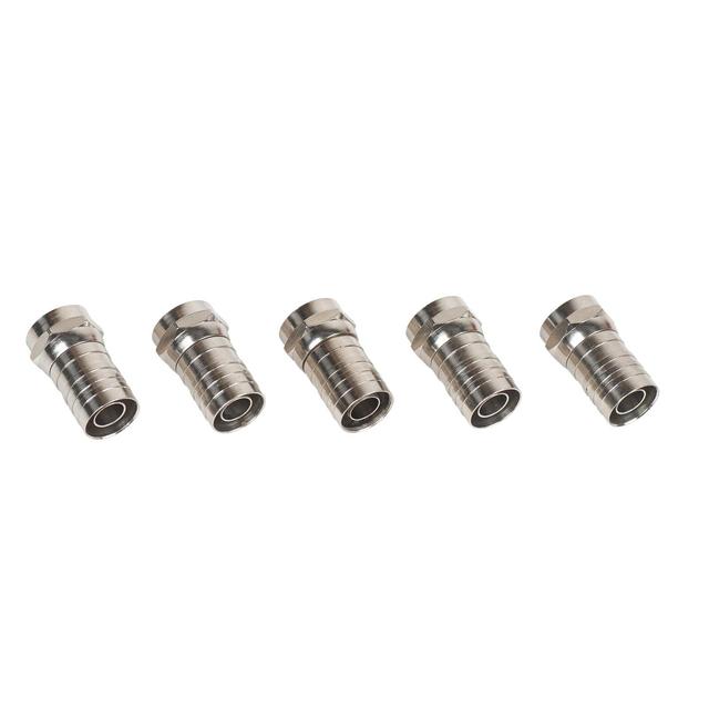 F Male Crimp For RG-6 Attached Ferrule 5-Pack