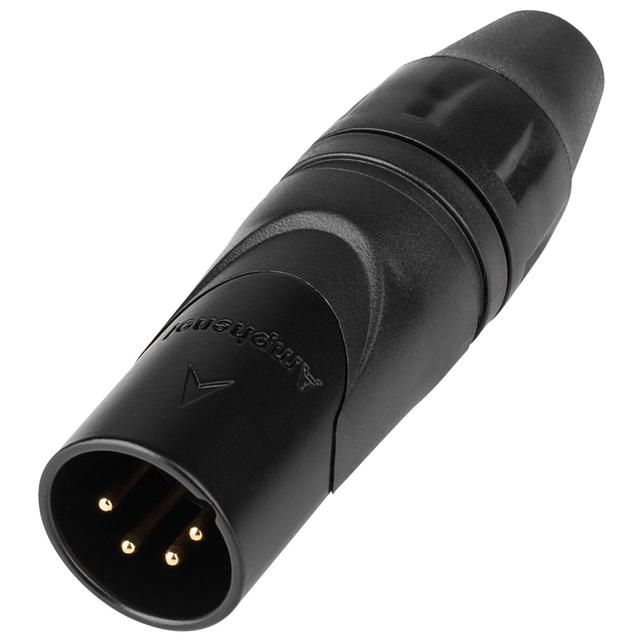 Amphenol AX4MB-AU Male 4 Pin XLR Connector Black