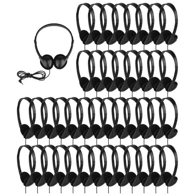 Mini Stereo Lightweight Classroom Headphones with Twistable Earpieces and 4 ft. Cord 100 pack