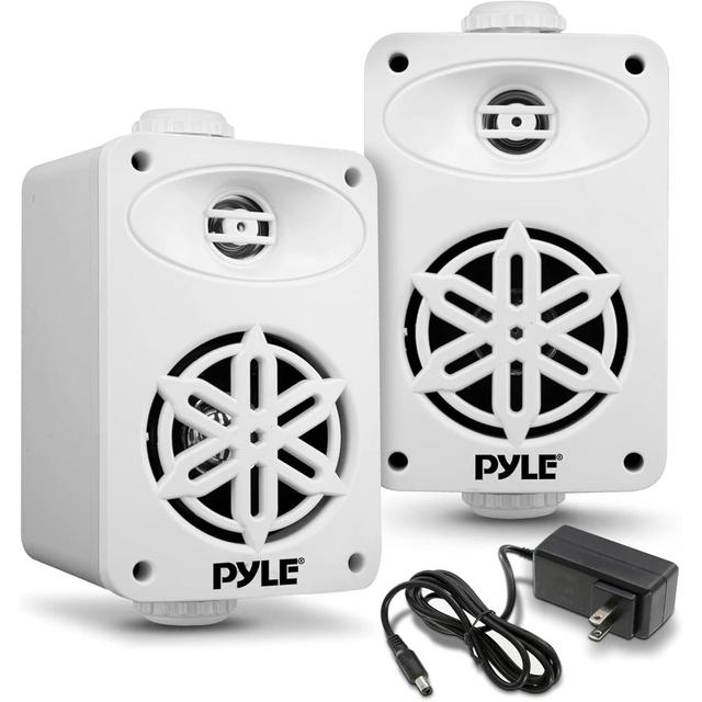 Pyle PDWRBT36WT 3.5" Outdoor Waterproof Bluetooth Speaker Pair White
