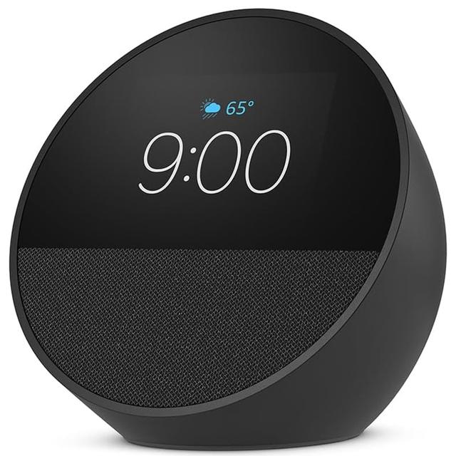 Amazon Echo Spot (2024 release), Smart alarm clock with vibrant sound and Alexa - Black, Displays | B0BFC7WQ6R | P.C. Richard & Son