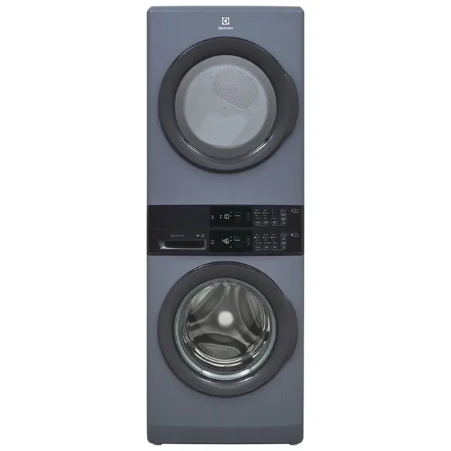 Electrolux 27 in. 4.4 cu. ft. Electric Front Load Laundry Tower with LuxCare Wash & Moisture Sensor Dry - Denim Blue, Centers | ELTE7300AD | P.C.