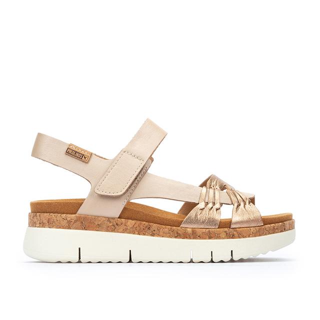 Pikolinos PALMA W4N Women's leather Wedge sandals CHAMPAGNE 4-5