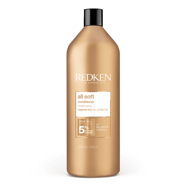 Redken - All Soft Argan Oil Conditioner For Dry Damaged Hair - 1 l / 33.8 fl oz