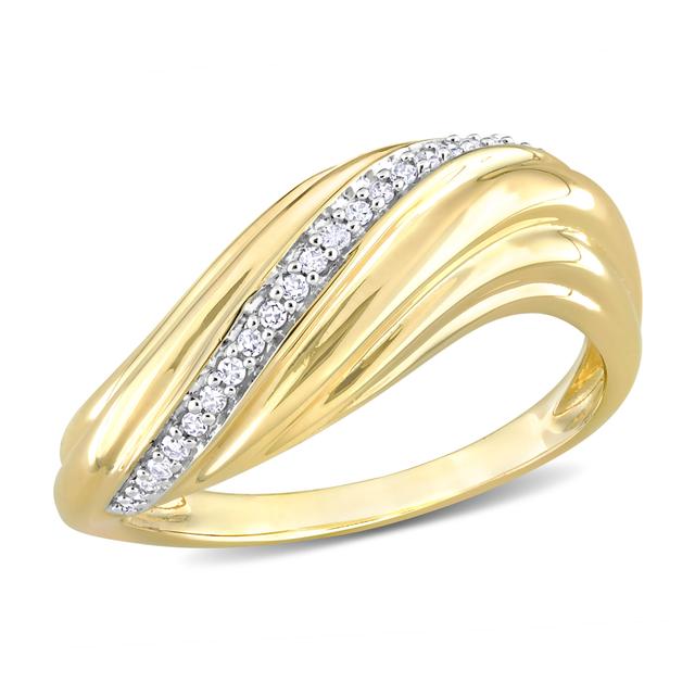 REEDS Women's 1/10Ctw Diamond Swirl Yellow Gold Fashion Ring - Size 9.5
