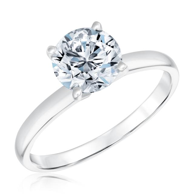 Ellaura Women's 1 1/2ct Round Diamond Solitaire White Gold Engagement Ring - Solitaire Collection Ring Size: 10