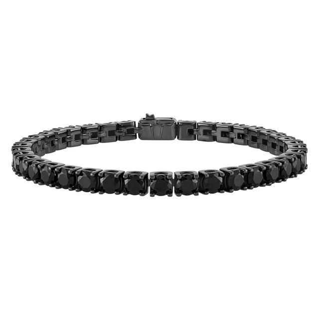 Bulova Black Spinel Black Ruthenium-Plated Sterling Silver Tennis Bracelet | 5mm Bracelet Length: 8 Inches