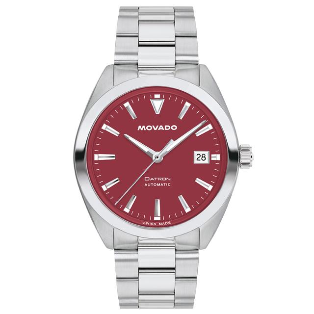 Movado Heritage Series Datron Automatic Red Dial Stainless Steel Watch 40mm - 3650194
