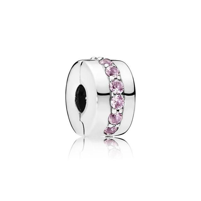 Pandora Shining Path Clip Pink Cubic Zirconia