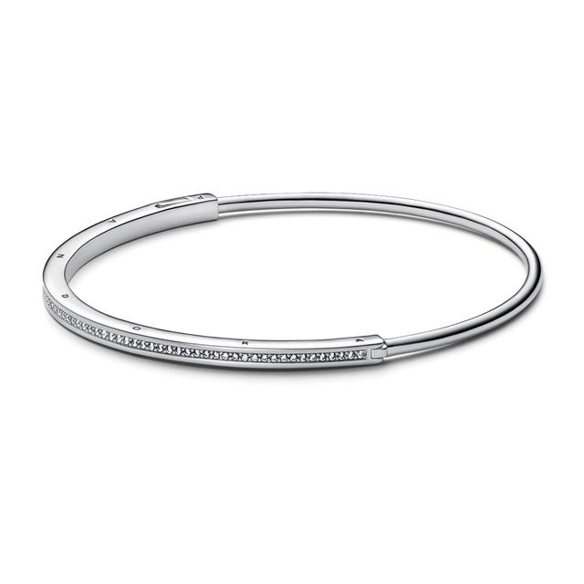 Pandora Signature I-D Pave Bangle Bracelet Bracelet Length: 6.3in (16cm)