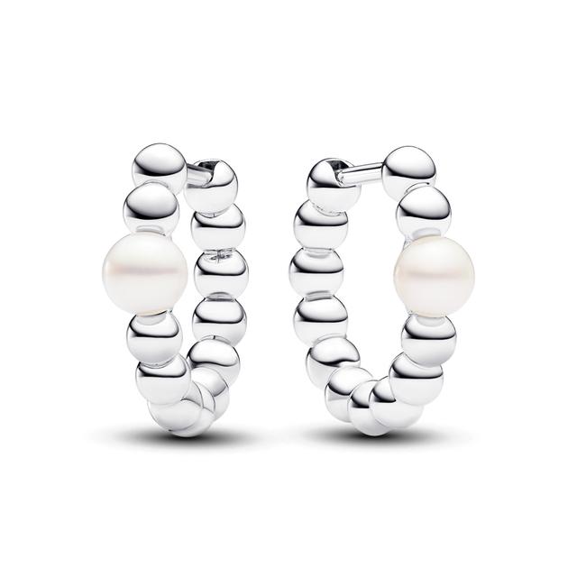 Pandora Treated Freshwater Cultured Pearl & Beads Hoop Earrings