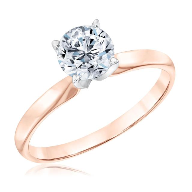 Ellaura Women's 1ct Round Diamond Solitaire Rose Gold Engagement Ring - Solitaire Collection Ring Size: 7