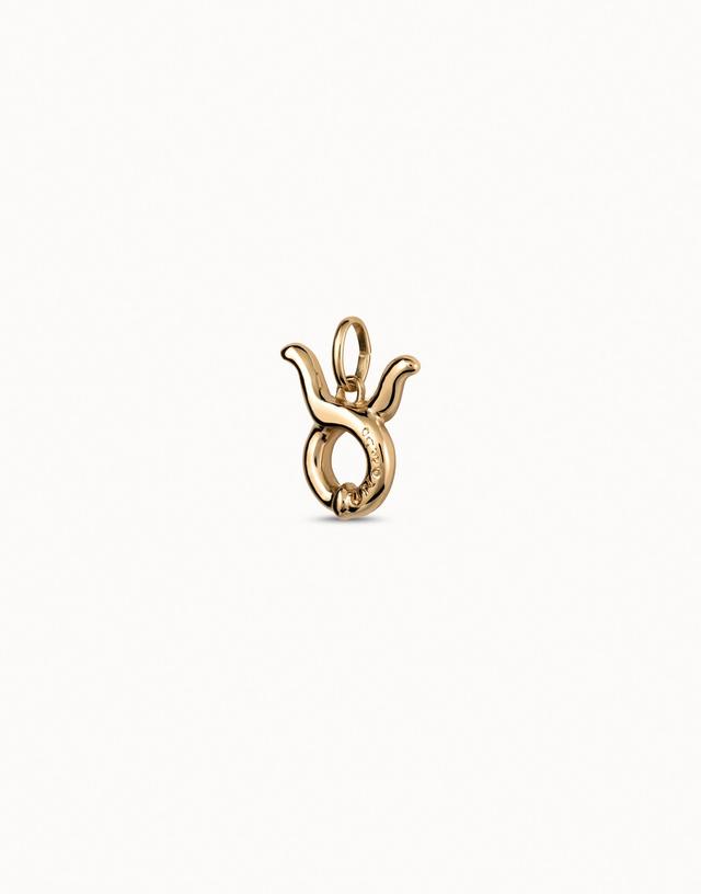 Charm bañado en oro de 18k con forma de signo tauro