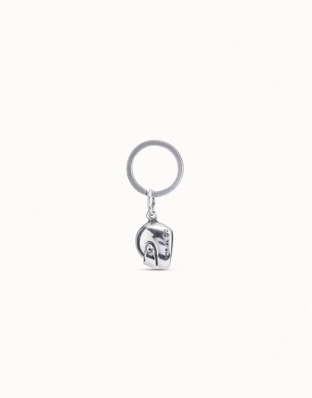 Sterling silver-plated helmet key-ring