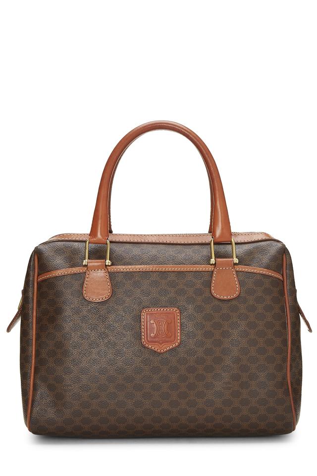 Women's Coated Canvas Céline Brown Coated Canvas Macadam Handle Bag in Brown