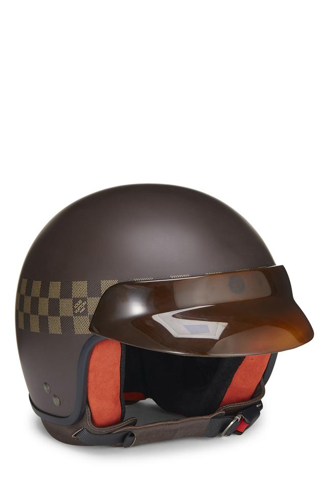Women's Microfiber Louis Vuitton Damier Ebene Mini Jet GM Casque Helmet in Brown