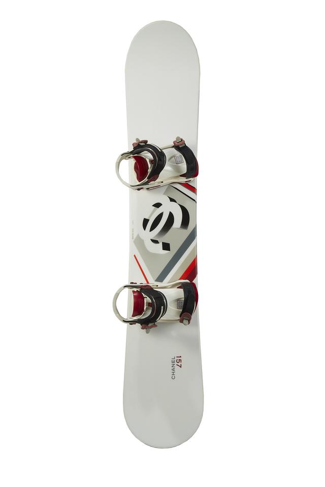 Women's Chanel White Fiberglass 'CC' Sportline Snowboard in White