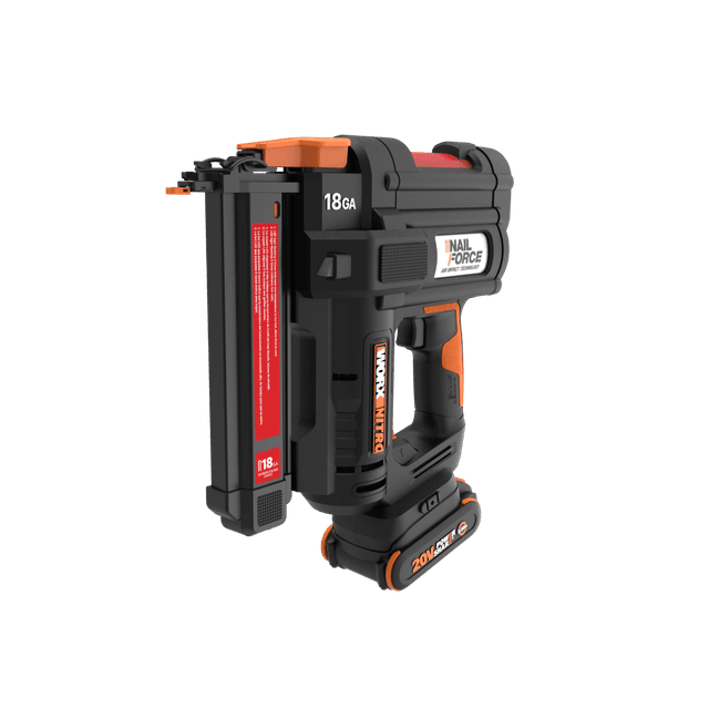 WORX WORXNITRO 20V 18GA Narrow Crown Stapler-Tool + 2.0 Ah Battery