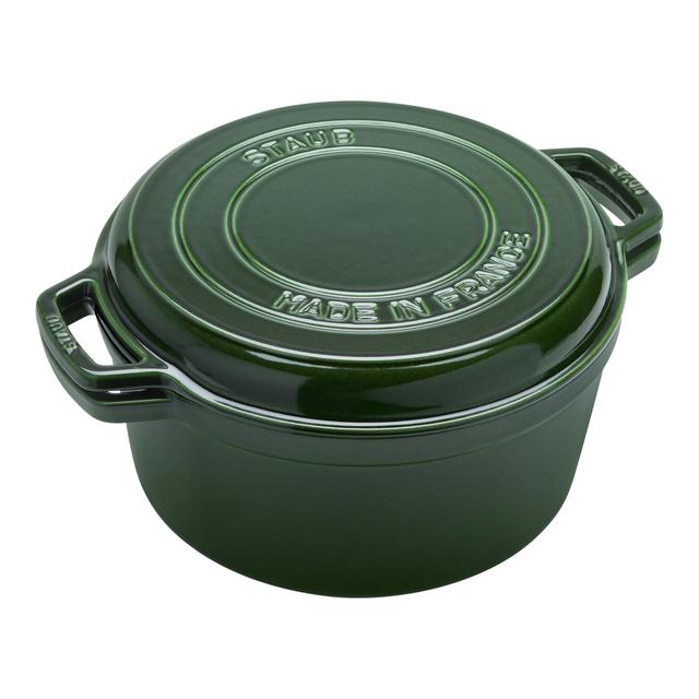 Staub Braisers 6.5 qt, Braise + grill, basil - Factory Second