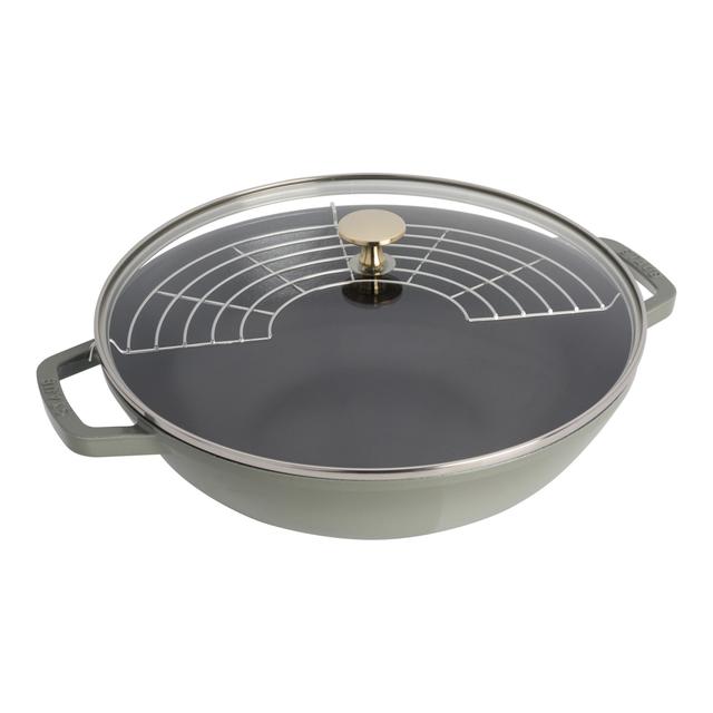 Staub Cast Iron 12-inch, Perfect Pan, Eucalyptus