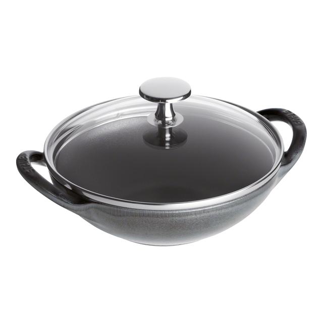 Staub Cast Iron 6.5-inch, Baby Wok, Graphite Grey